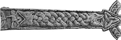 Vidarr gravé sur la croix de Gosforth (Angleterre)